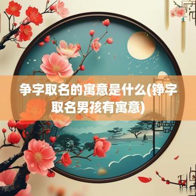 争字取名的寓意是什么(铮字取名男孩有寓意)