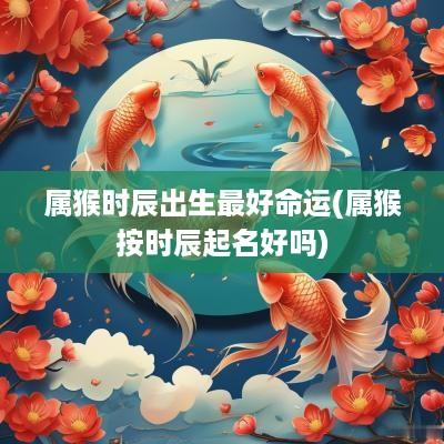 属猴时辰出生最好命运(属猴按时辰起名好吗)