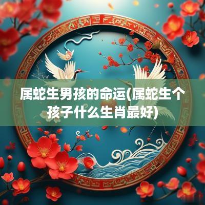 属蛇生男孩的命运(属蛇生个孩子什么生肖最好)