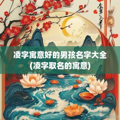 凌字寓意好的男孩名字大全(凌字取名的寓意)