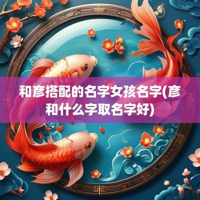 和彦搭配的名字女孩名字(彦和什么字取名字好)