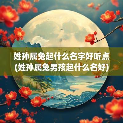姓孙属兔起什么名字好听点(姓孙属兔男孩起什么名好)