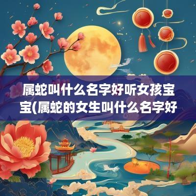 属蛇叫什么名字好听女孩宝宝(属蛇的女生叫什么名字好)