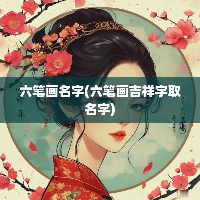 六笔画名字(六笔画吉祥字取名字)