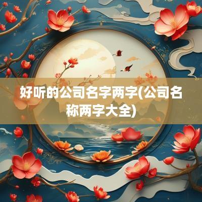 好听的公司名字两字(公司名称两字大全)
