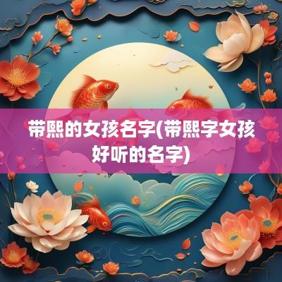 带熙的女孩名字(带熙字女孩好听的名字)