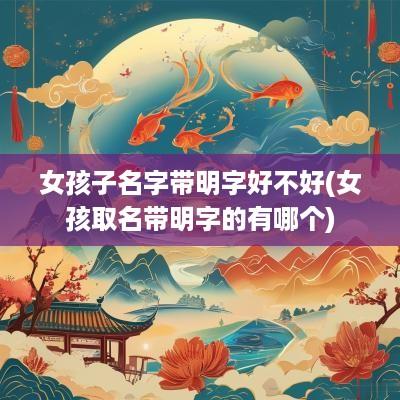 女孩子名字带明字好不好(女孩取名带明字的有哪个)