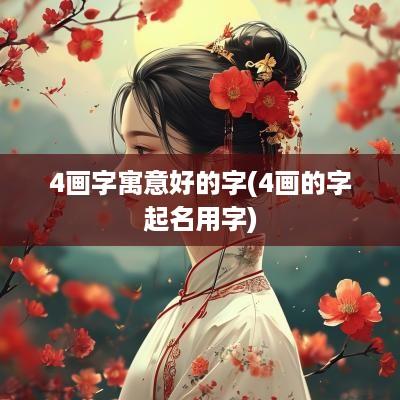 4画字寓意好的字(4画的字起名用字)