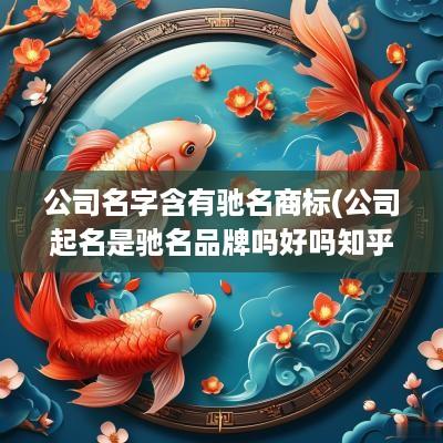 公司名字含有驰名商标(公司起名是驰名品牌吗好吗知乎)