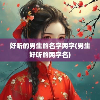 好听的男生的名字两字(男生好听的两字名)