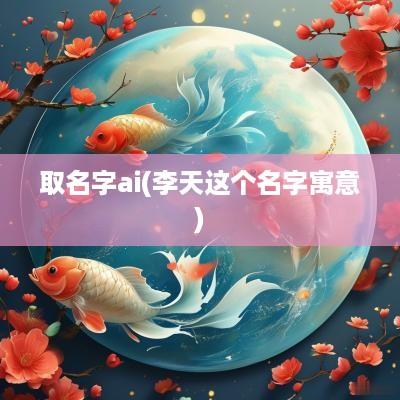 取名字ai(李天这个名字寓意)