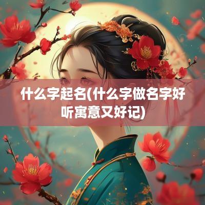 什么字起名(什么字做名字好听寓意又好记)