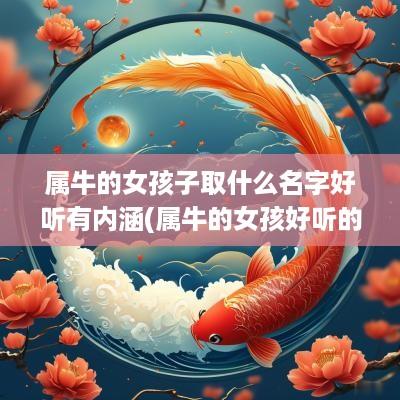 属牛的女孩子取什么名字好听有内涵(属牛的女孩好听的名字)