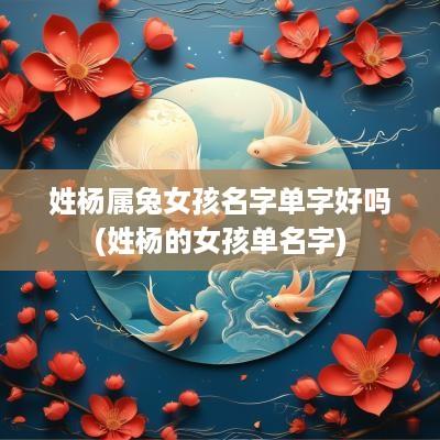 姓杨属兔女孩名字单字好吗(姓杨的女孩单名字)