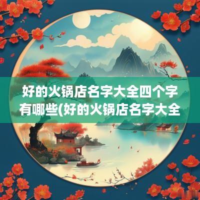 好的火锅店名字大全四个字有哪些(好的火锅店名字大全四个字霸气)
