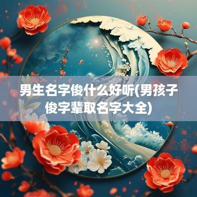 男生名字俊什么好听(男孩子俊字辈取名字大全)