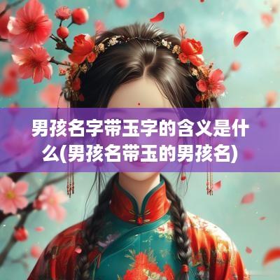 男孩名字带玉字的含义是什么(男孩名带玉的男孩名)