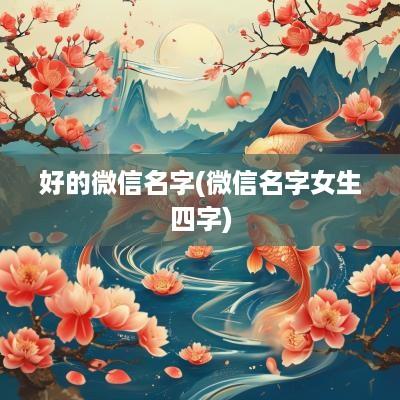 好的微信名字(微信名字女生四字)
