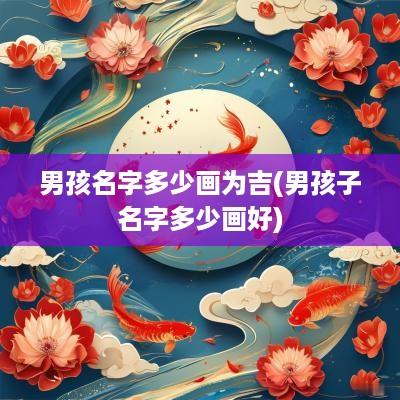 男孩名字多少画为吉(男孩子名字多少画好)