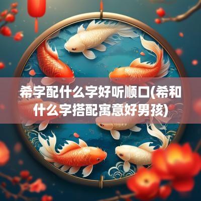 希字配什么字好听顺口(希和什么字搭配寓意好男孩)