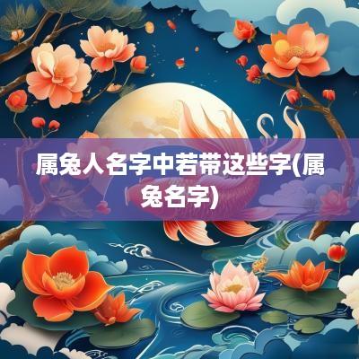 属兔人名字中若带这些字(属兔名字)