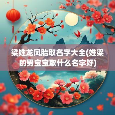梁姓龙凤胎取名字大全(姓梁的男宝宝取什么名字好)