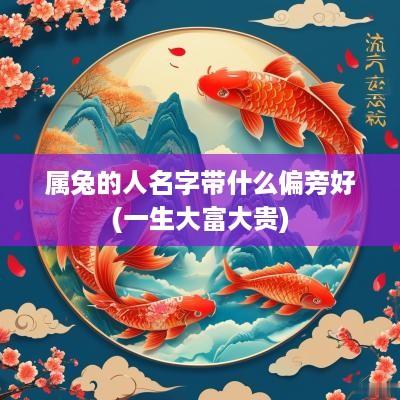 属兔的人名字带什么偏旁好(一生大富大贵)
