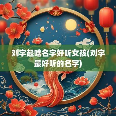 刘字起啥名字好听女孩(刘字最好听的名字)