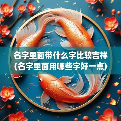名字里面带什么字比较吉祥(名字里面用哪些字好一点)