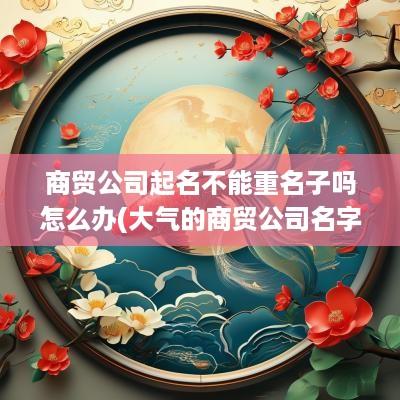 商贸公司起名不能重名子吗怎么办(大气的商贸公司名字不重名)