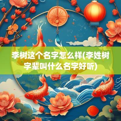 李树这个名字怎么样(李姓树字辈叫什么名字好听)