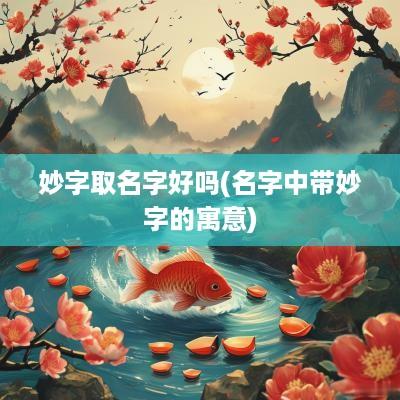 妙字取名字好吗(名字中带妙字的寓意)