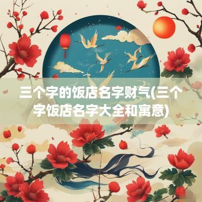三个字的饭店名字财气(三个字饭店名字大全和寓意)