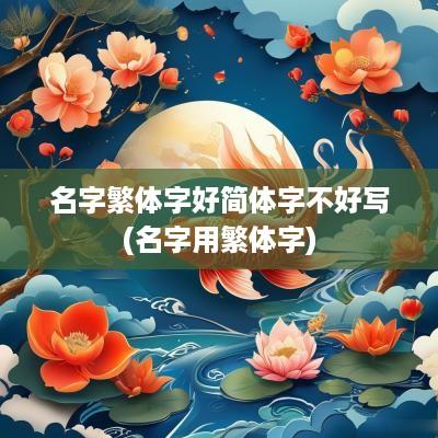 名字繁体字好简体字不好写(名字用繁体字)