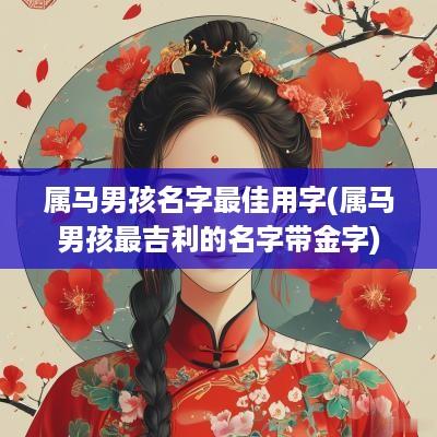 属马男孩名字最佳用字(属马男孩最吉利的名字带金字)