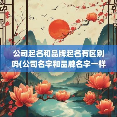 公司起名和品牌起名有区别吗(公司名字和品牌名字一样有什么弊端吗)