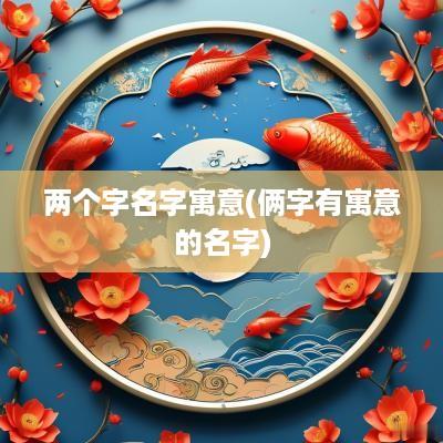 两个字名字寓意(俩字有寓意的名字)