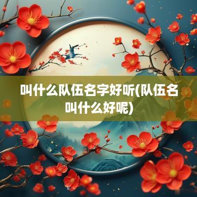叫什么队伍名字好听(队伍名叫什么好呢)