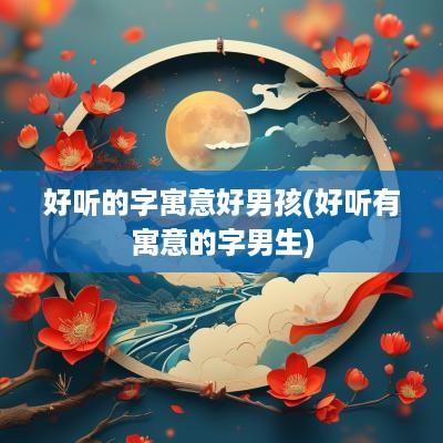 好听的字寓意好男孩(好听有寓意的字男生)