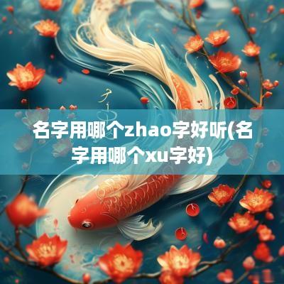 名字用哪个zhao字好听(名字用哪个xu字好)