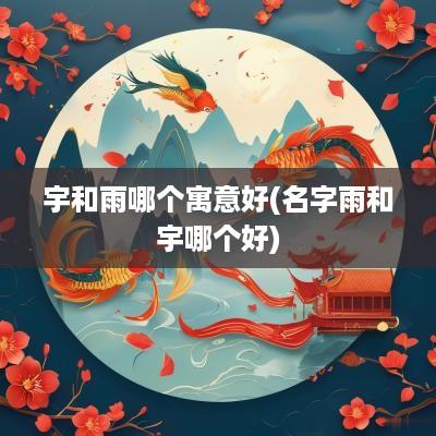 宇和雨哪个寓意好(名字雨和宇哪个好)