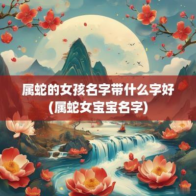 属蛇的女孩名字带什么字好(属蛇女宝宝名字)