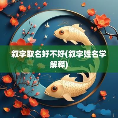 叙字取名好不好(叙字姓名学解释)