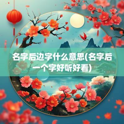 名字后边字什么意思(名字后一个字好听好看)