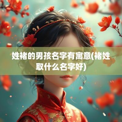 姓褚的男孩名字有寓意(褚姓取什么名字好)
