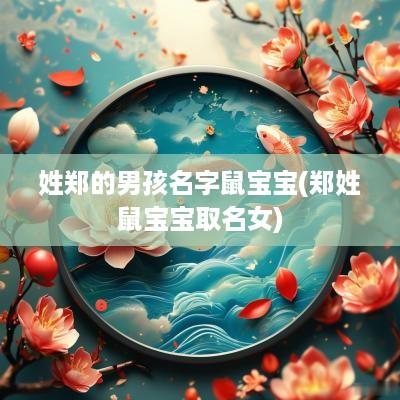 姓郑的男孩名字鼠宝宝(郑姓鼠宝宝取名女)