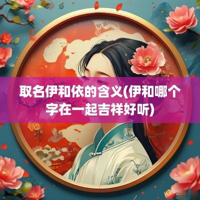 取名伊和依的含义(伊和哪个字在一起吉祥好听)