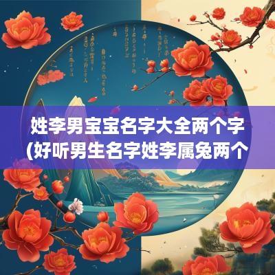 姓李男宝宝名字大全两个字(好听男生名字姓李属兔两个字怎么取)
