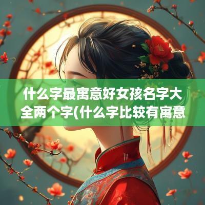 什么字最寓意好女孩名字大全两个字(什么字比较有寓意女孩)
