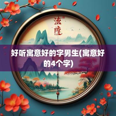好听寓意好的字男生(寓意好的4个字)